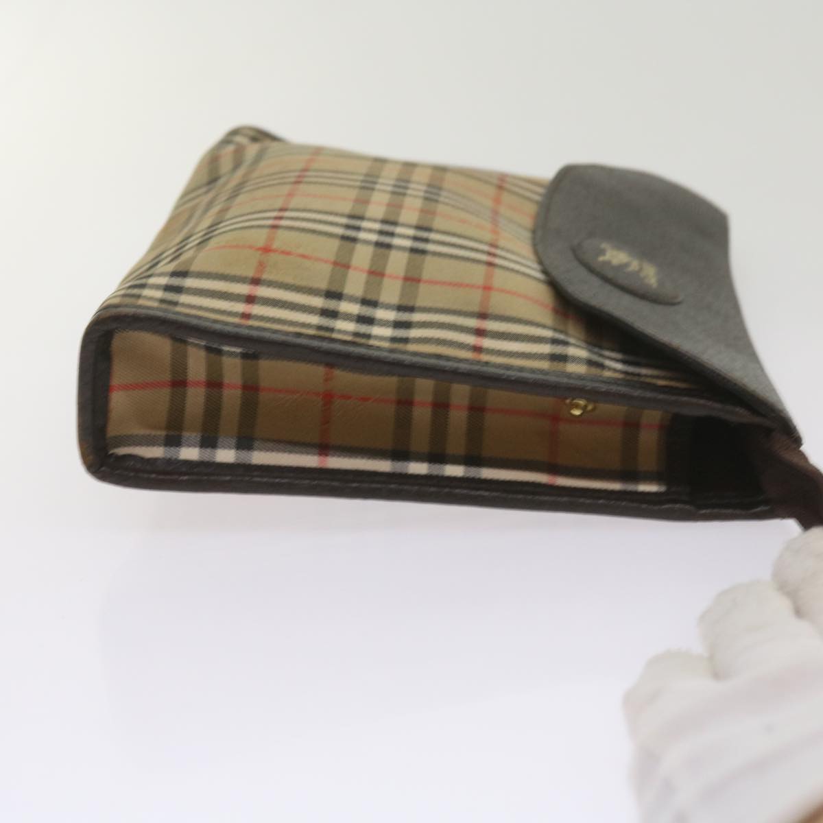 Burberry Luxury ss Nova Check Clutch Bag Auth Yk11237 Canvas Black Beige