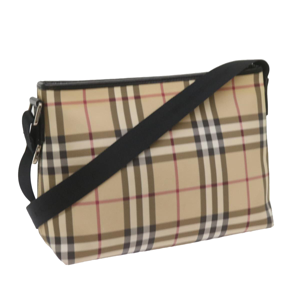 Burberry Luxury Nova Check Shoulder Bag Coated Auth Yk11241 Canvas Beige