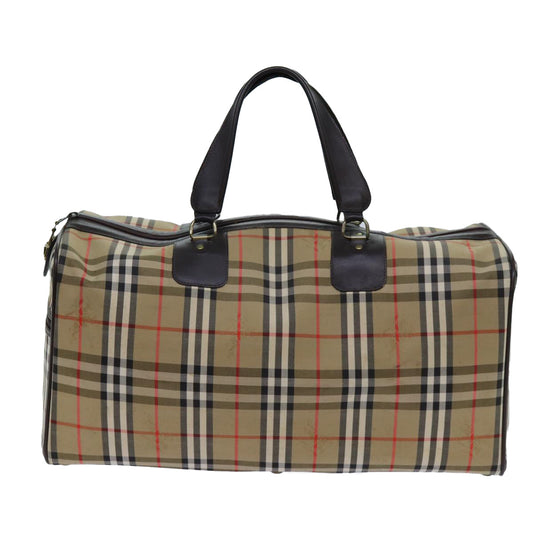Burberry Luxury ss Nova Check Boston Bag Auth Yk11757 Canvas Beige Travel Bag