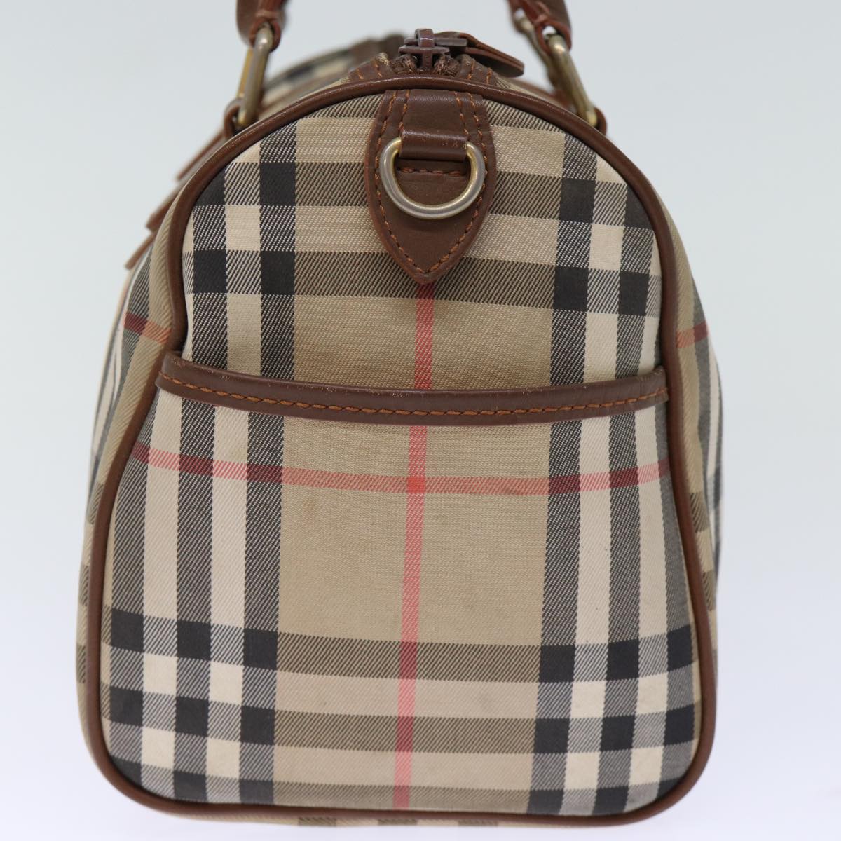 Burberry Luxury ss Nova Check Boston Bag Auth Yk12086 Canvas Beige Travel Bag
