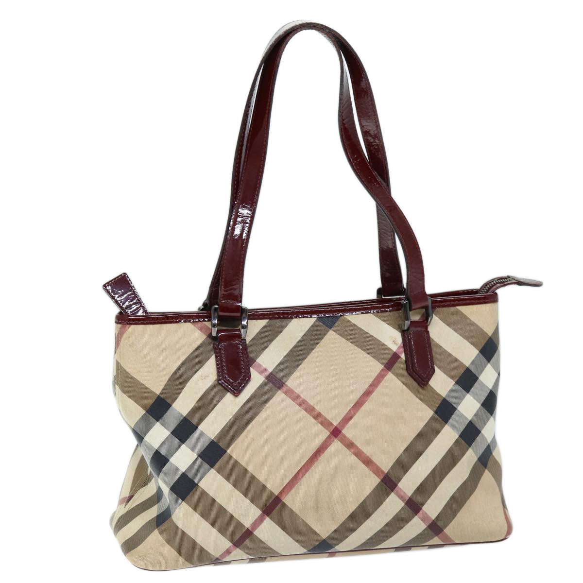 Burberry Luxury Nova Check Shoulder Bag Coated Auth Yk12191 Canvas Beige