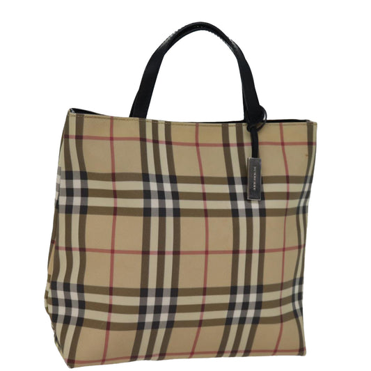 Burberry Luxury Nova Check Hand Bag Coated Auth Yk12299 Canvas Beige Travel Bag