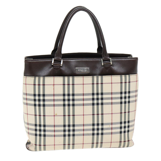 Burberry Luxury Nova Check Hand Bag Polyester Auth Yk12722 Beige Travel Bag