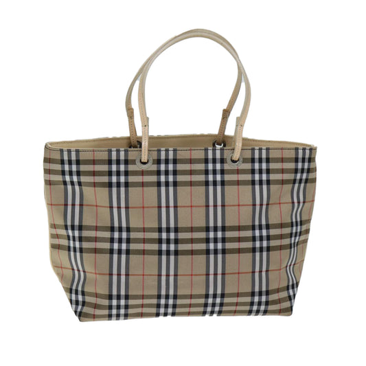 Burberry Luxury Nova Check Hand Bag Auth Yk12778 Nylon Beige Travel Bag