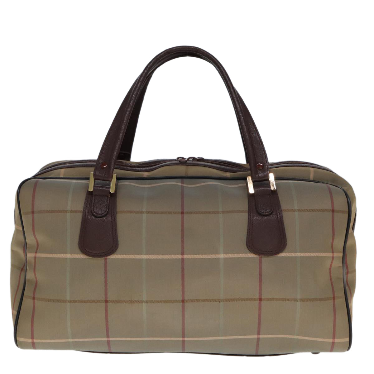 Burberry Luxury ss Nova Check Boston Bag Auth Yk12869 Canvas Beige Travel Bag