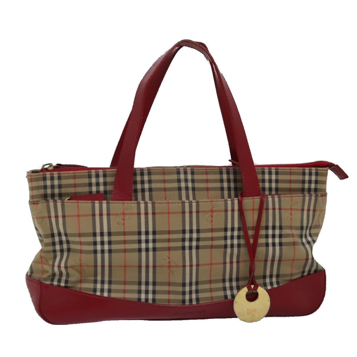 Burberry Luxury ss Nova Check Hand Bag Auth Yk12931 Canvas Beige Red Travel Bag