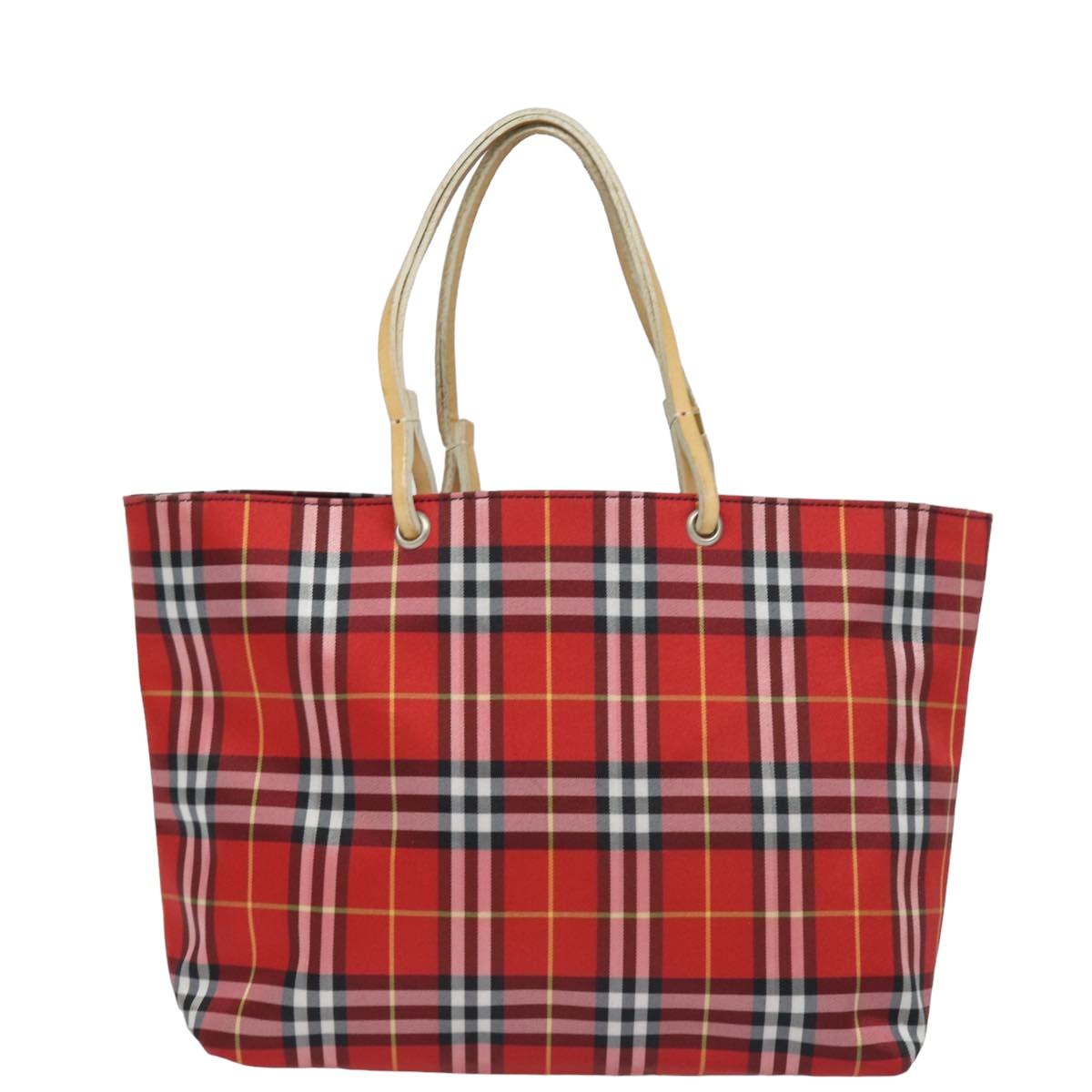 Burberry Luxury Nova Check Hand Bag Auth Yk13442 Nylon Red Travel Bag