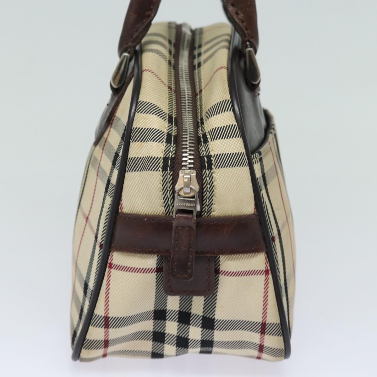 Burberry Luxury Nova Check Hand Bag Auth Yk13499 Nylon Black Beige Travel Bag