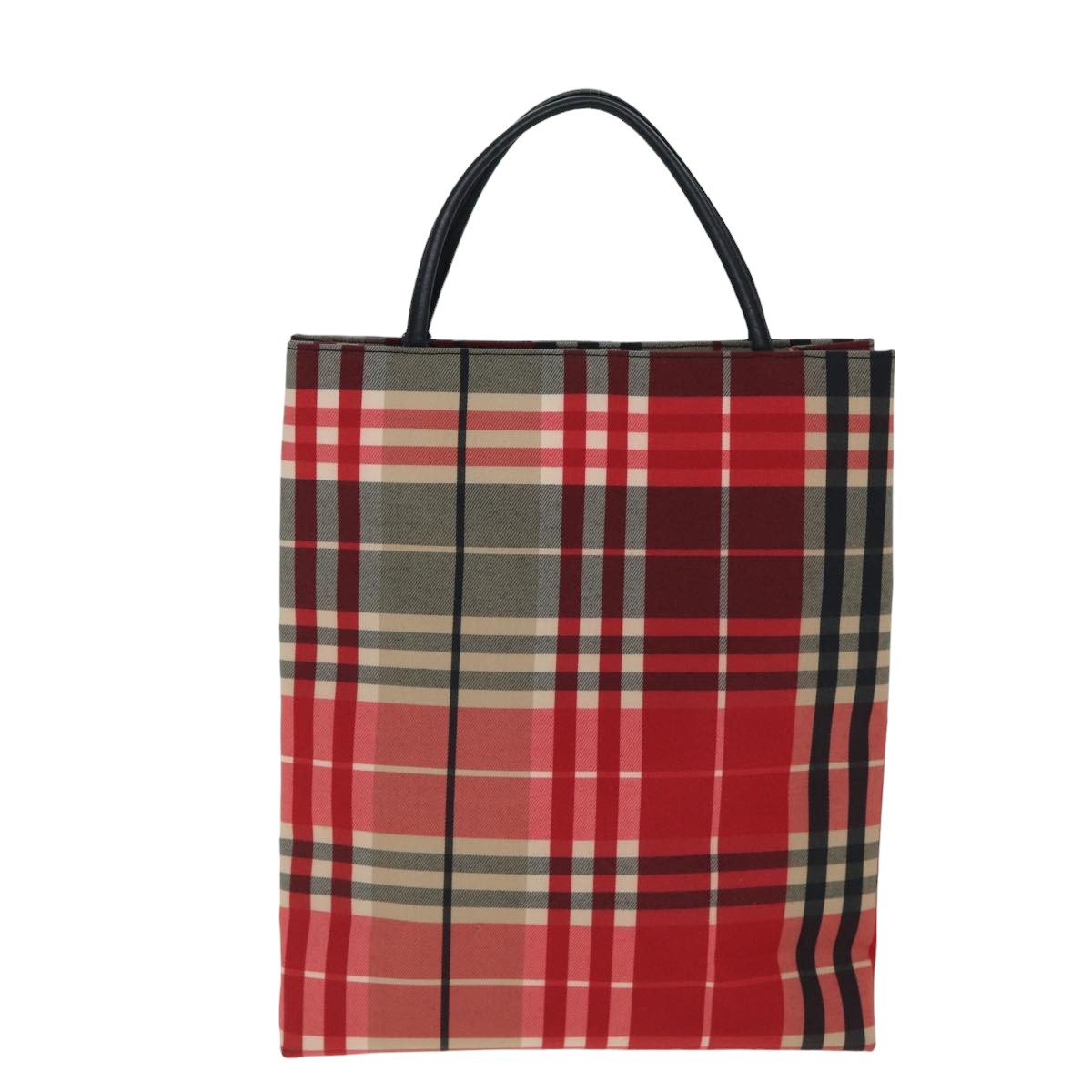 Burberry Luxury Nova Check Hand Bag Auth Yk13550 Canvas Red Travel Bag
