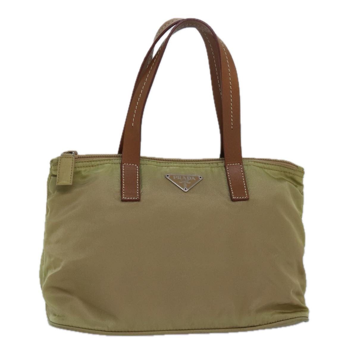 Prada Hand Bag Auth Nylon Beige Travel Bag Beige Auth Yk13783