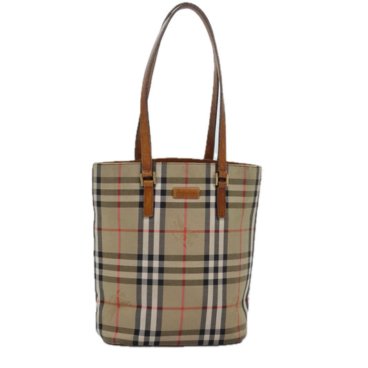 Burberry Luxury Nova Check Tote Bag Auth Yk13983 Canvas Beige