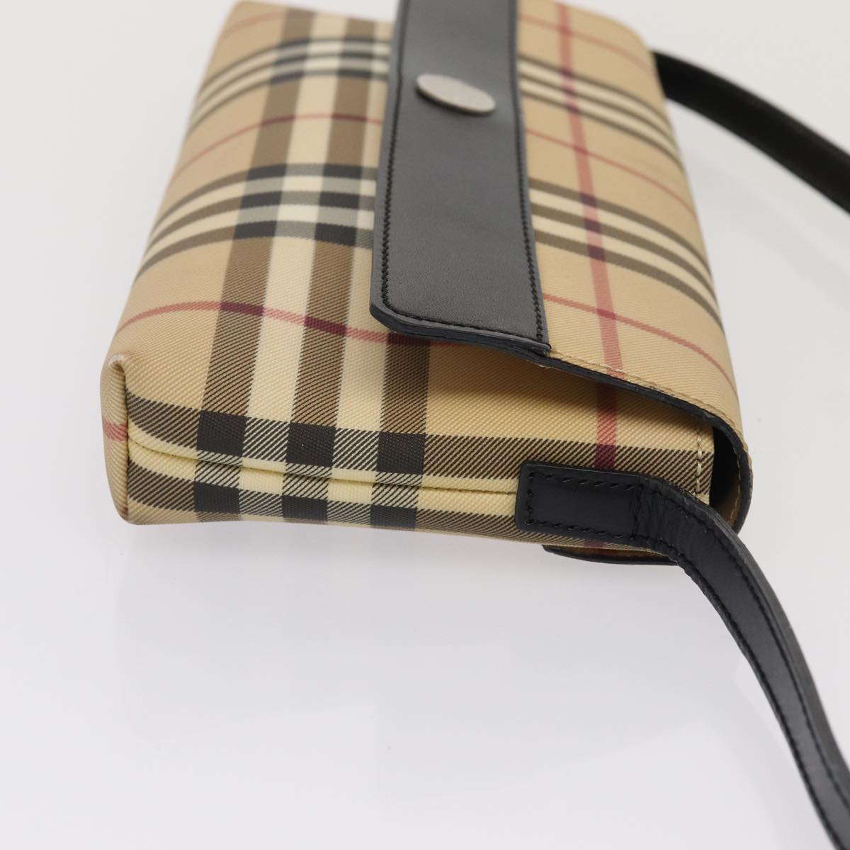 Burberry Luxury Nova Check Shoulder Bag Pvc Auth Yk13998 Beige