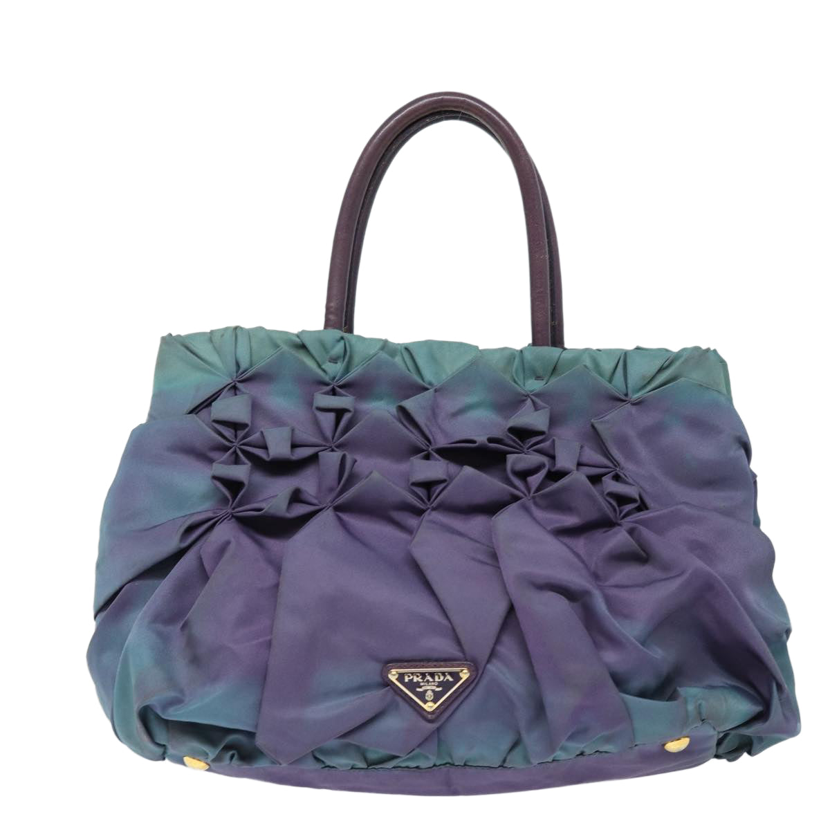 Prada Hand Bag Auth Nylon Purple Travel Bag
