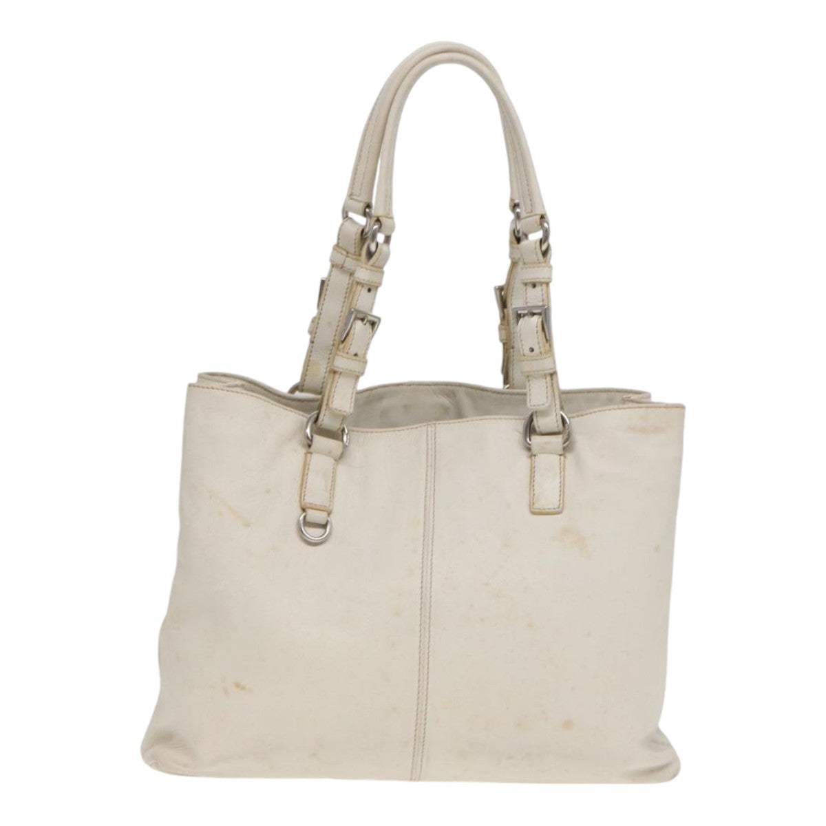 Prada Tote Bag 2Way Auth Leather White