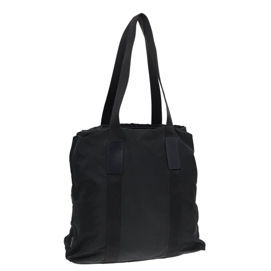 Prada Tote Bag Auth Nylon Black Silver Silver Auth Yk14228