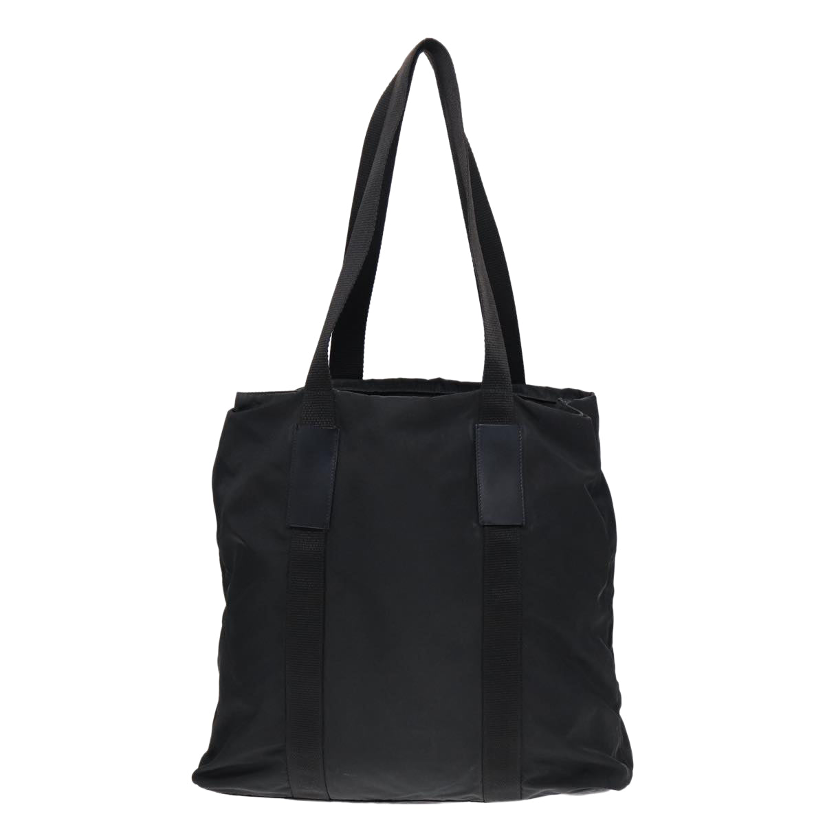 Prada Tote Bag Auth Nylon Black Silver Silver Auth Yk14228