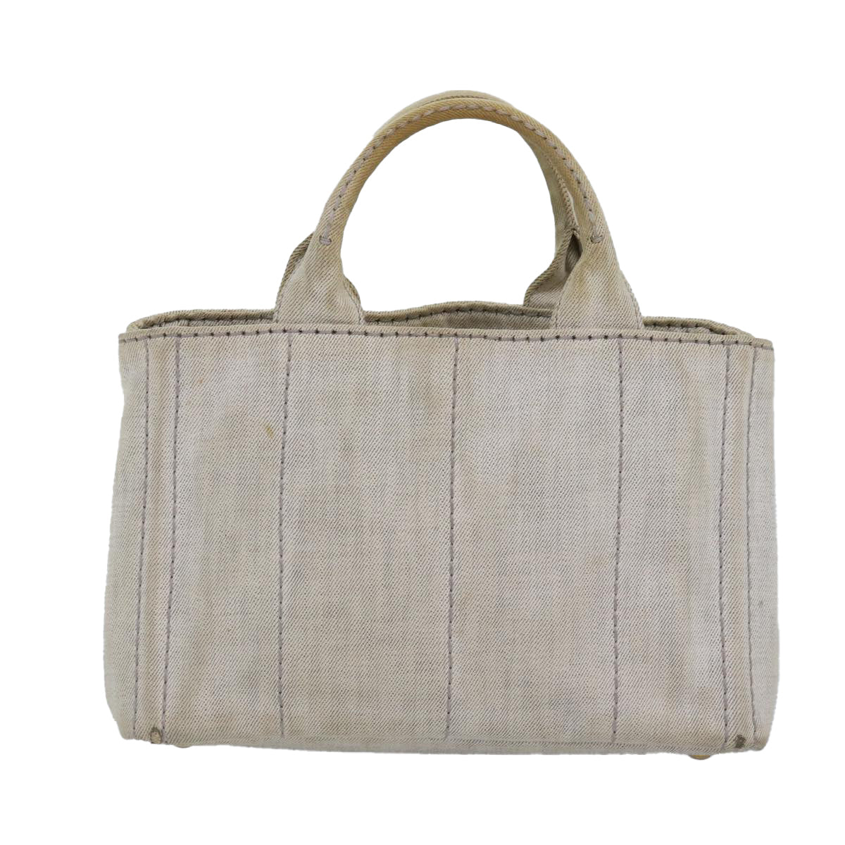 Prada Canapa Pm Hand Bag Auth White Gold Travel Bag
