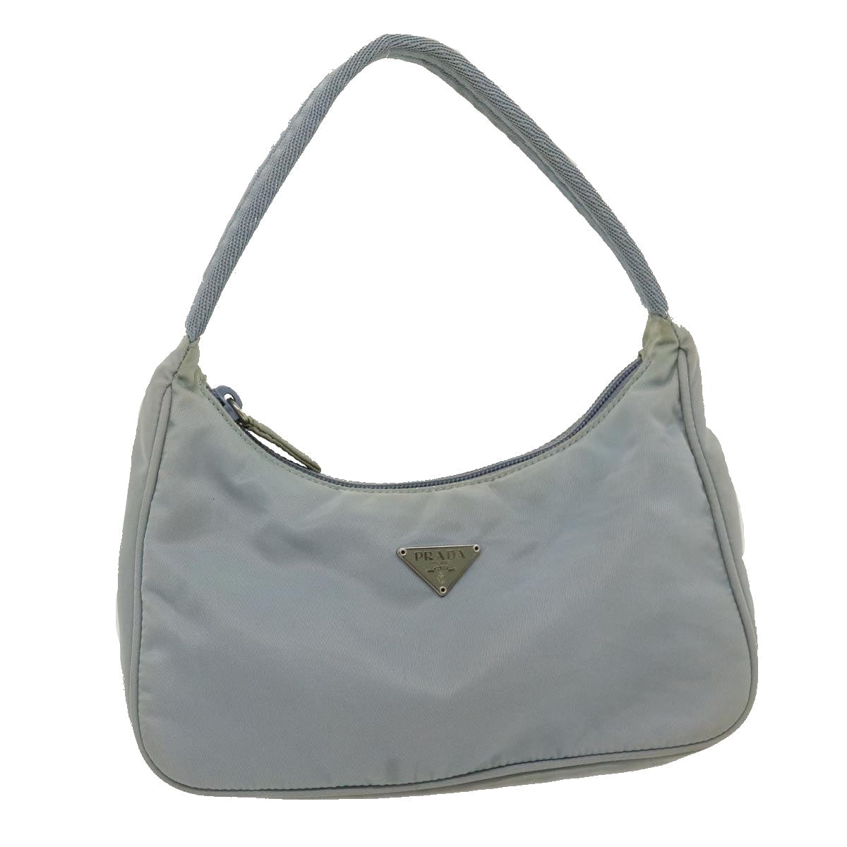 Prada Pouch Hand Bag Light Nylon Blue Clutch Bag