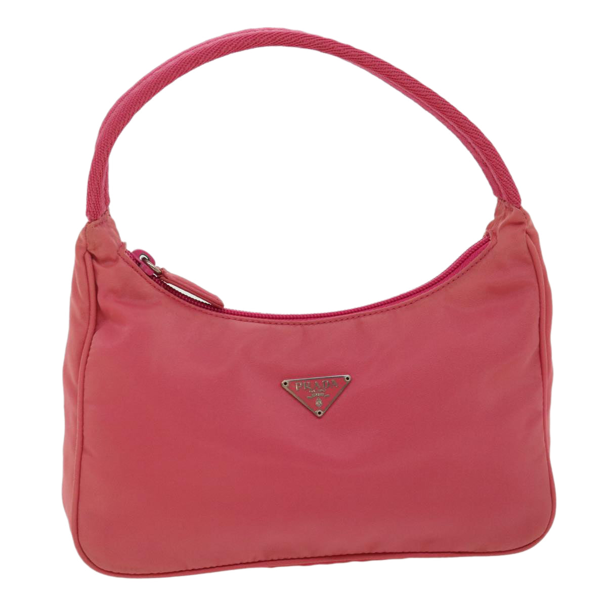 Prada Hand Bag Auth Nylon Pink Travel Bag