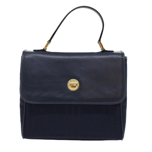 Burberry Luxury ss Nova Check Hand Bag Auth Yk7428 Leather Nylon Blue Travel Bag