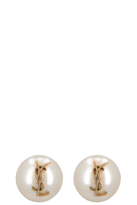 YSL Saint Laurent Cassandre Pearl Earrings Gold Jewelry