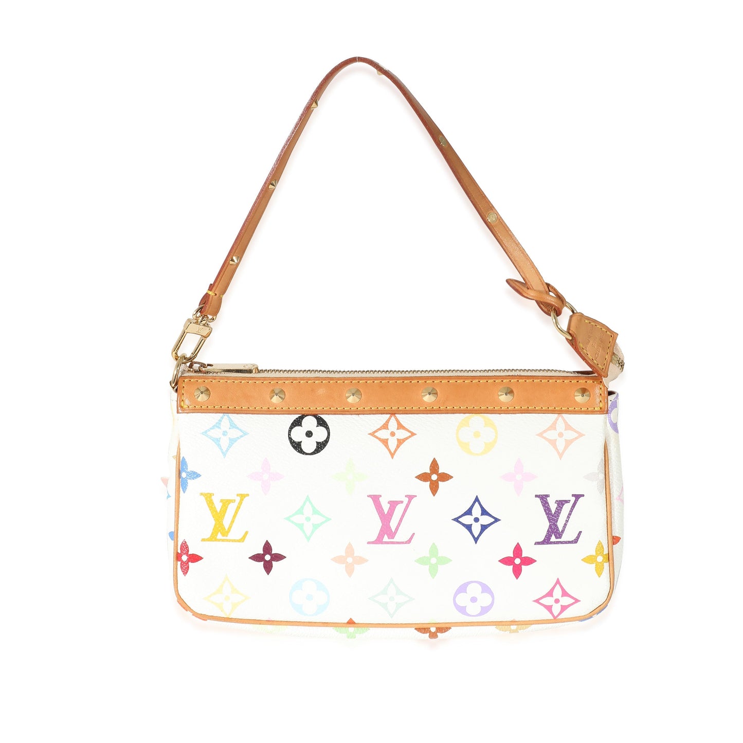 Louis Vuitton Pochette Accessories Canvas White Multicolor Clutch Bag