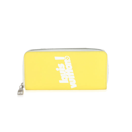 Louis Vuitton Jaune Taurillon Vertical Zippy Logo Wallet Case