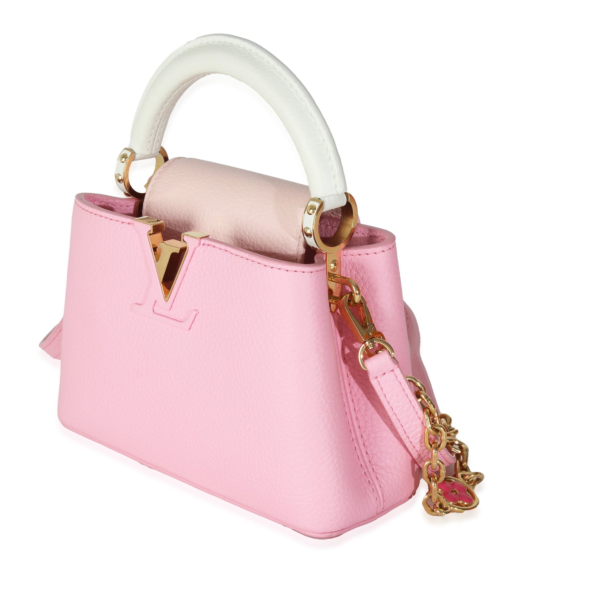 Louis Vuitton Candy Taurillon Flower Capucines Pink Mini Chain Hat