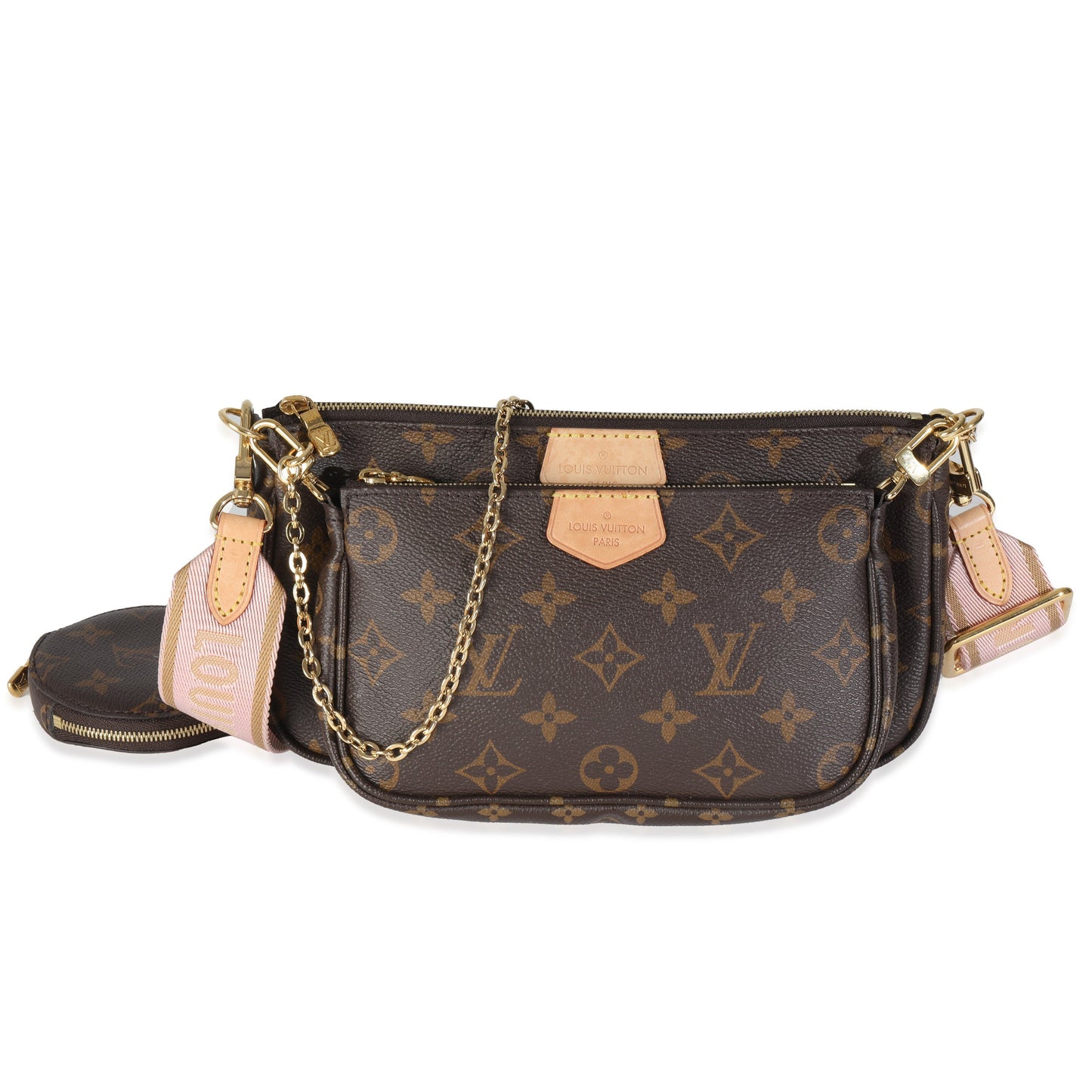 Louis Vuitton Rose Clair Multi Pochette Accessoires Monogram Canvas Clutch Bag