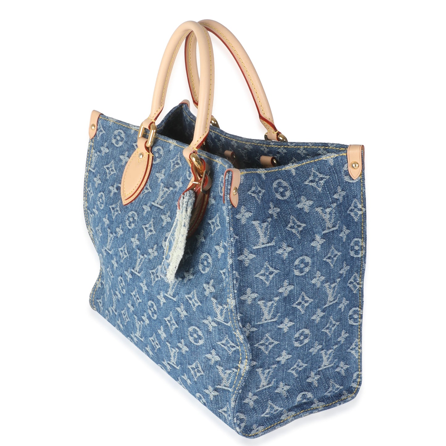 Louis Vuitton Onthego MM Monogram Denim Blue Handbag