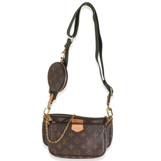 Louis Vuitton Multi Pochette Accessoires Monogram Canvas Khaki Clutch Bag Pochette Accessoires