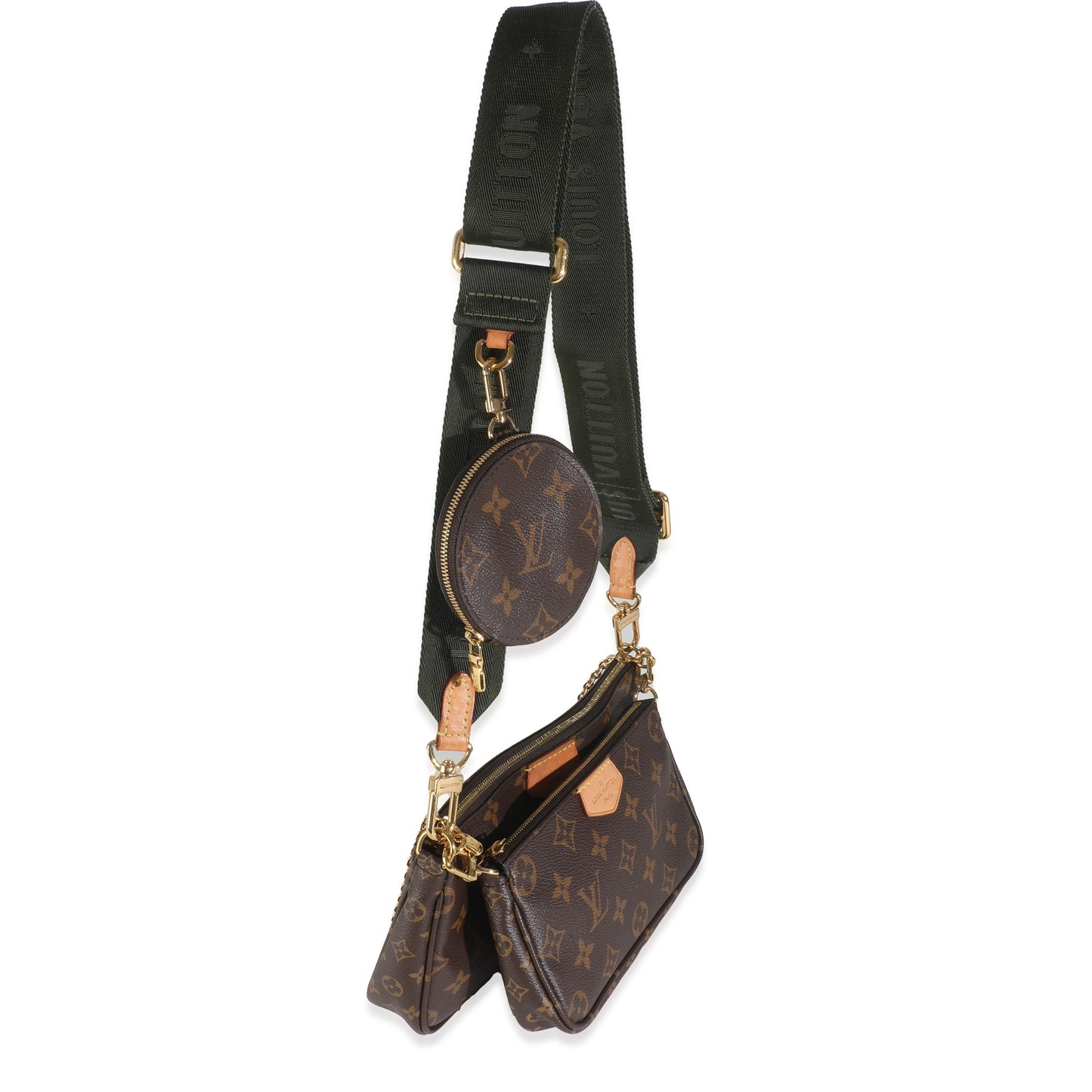 Louis Vuitton Multi Pochette Accessoires Monogram Canvas Khaki Clutch Bag Pochette Accessoires