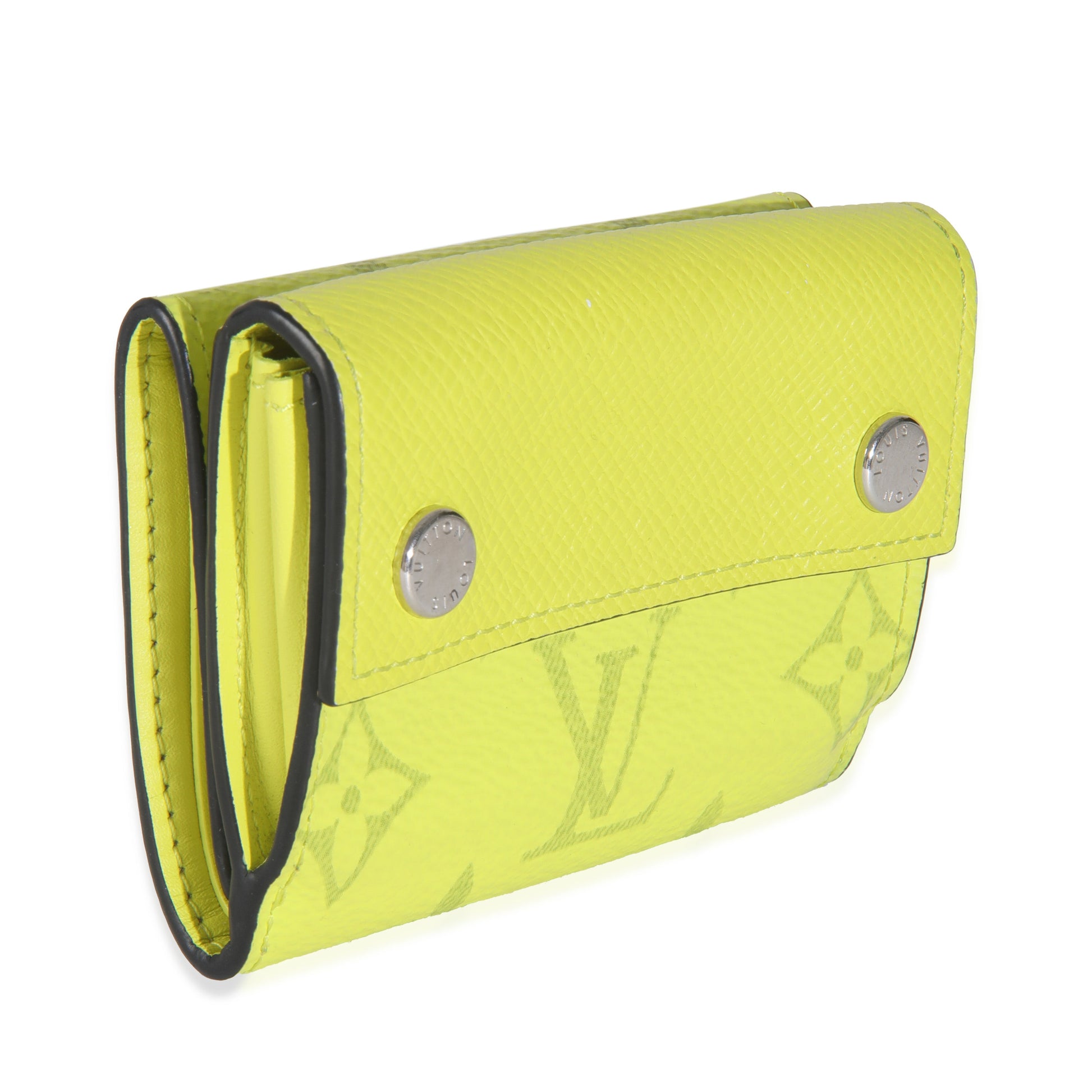 Louis Vuitton Yellow Tiagrama Discovery Compact Wallet Case