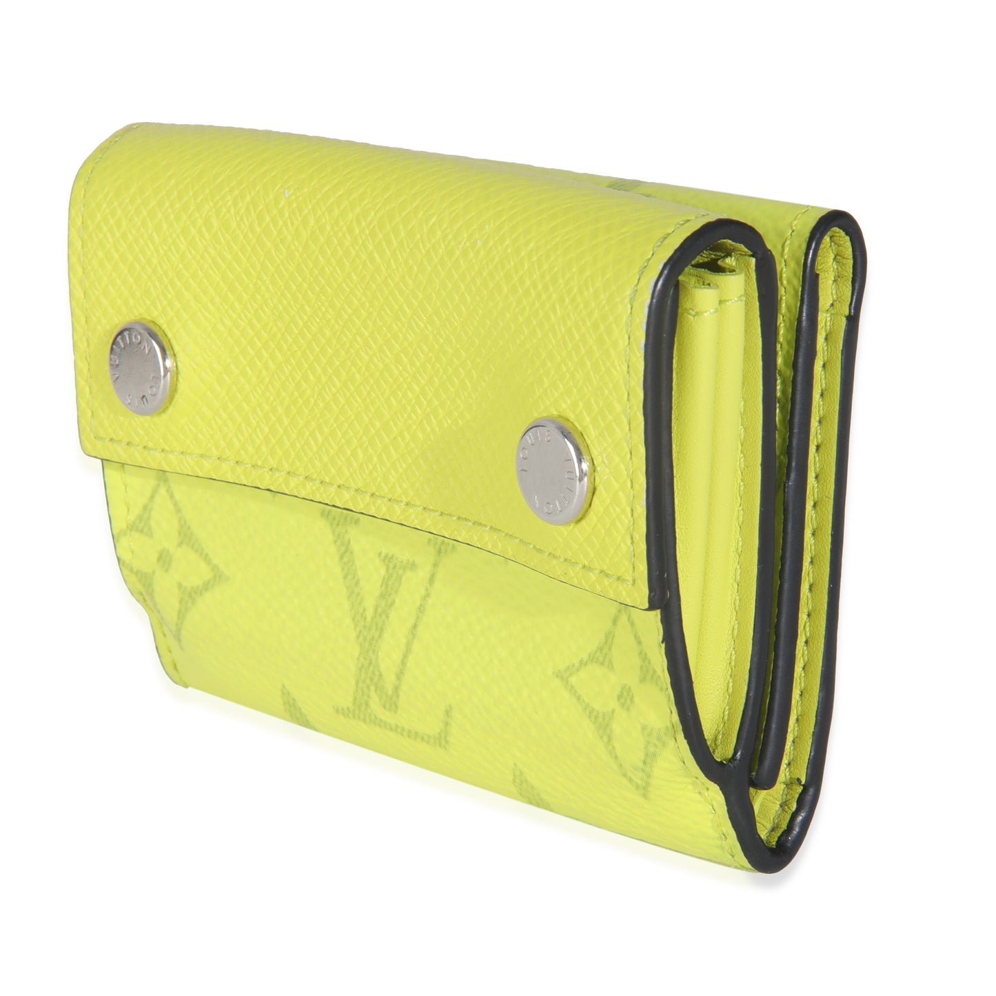 Louis Vuitton Yellow Tiagrama Discovery Compact Wallet Case