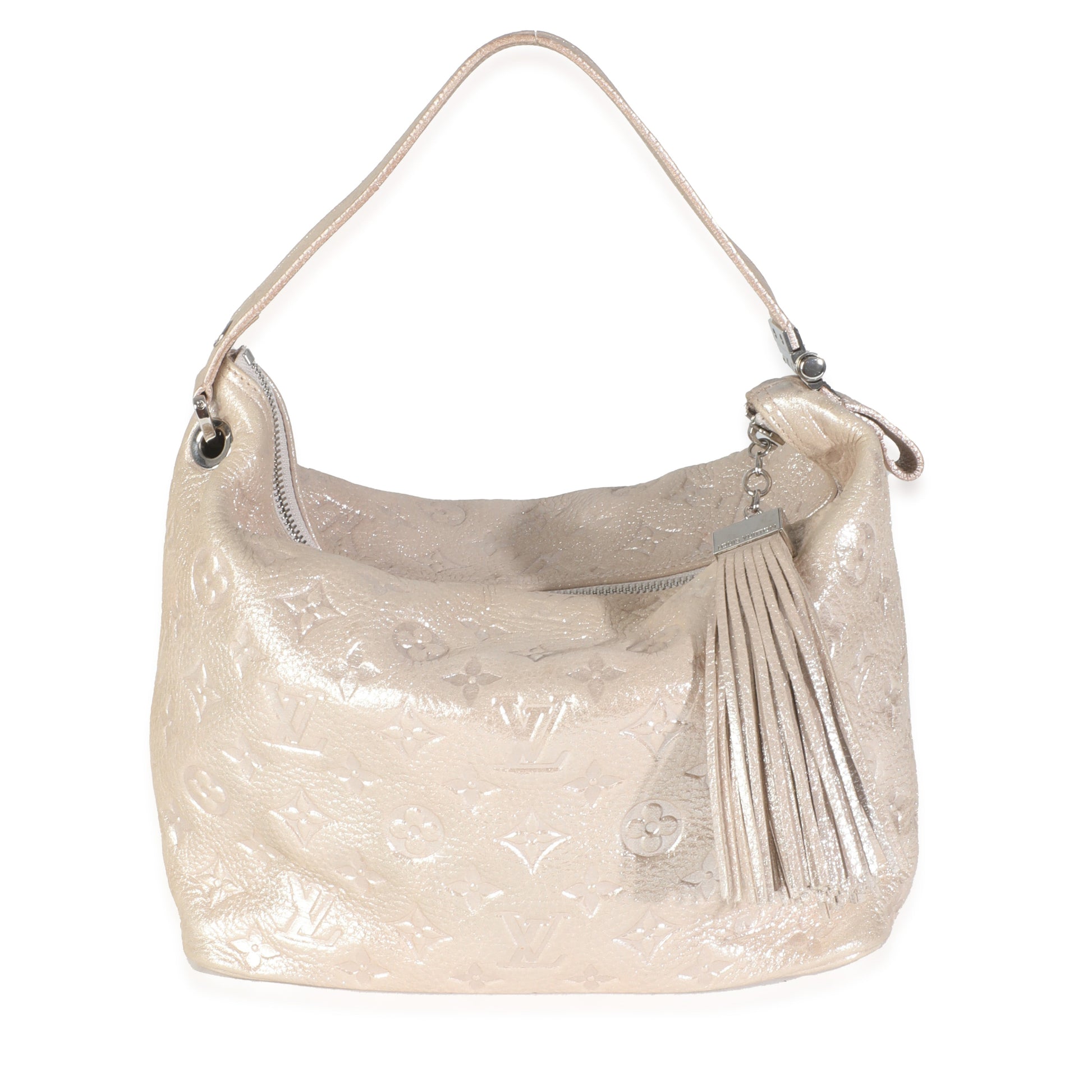 Louis Vuitton Sier Shimmer Halo Monogram Calfskin Silver Handbag