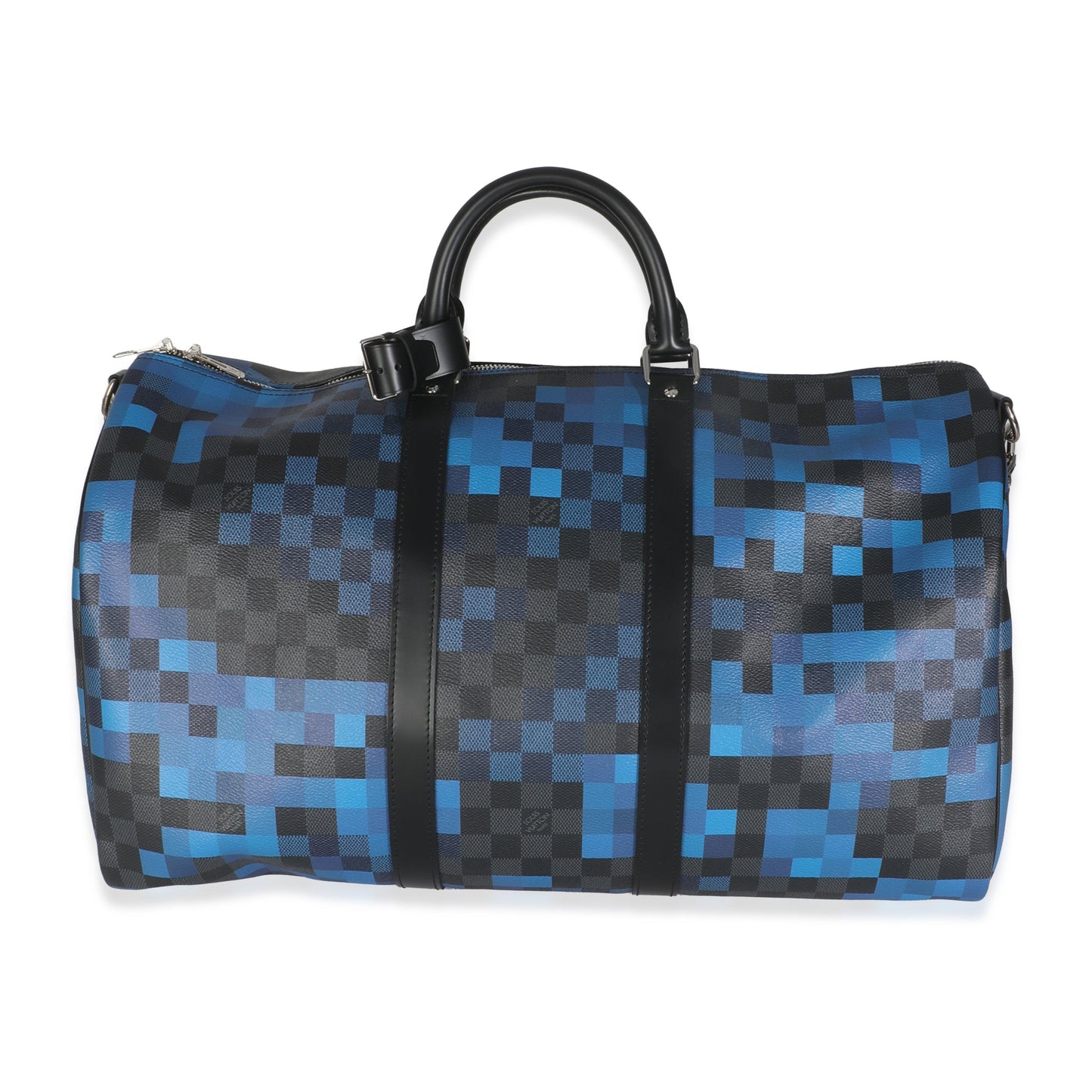 Louis Vuitton Damier Graphite Pixel Keepall Bandouliere Canvas Blue Handbag