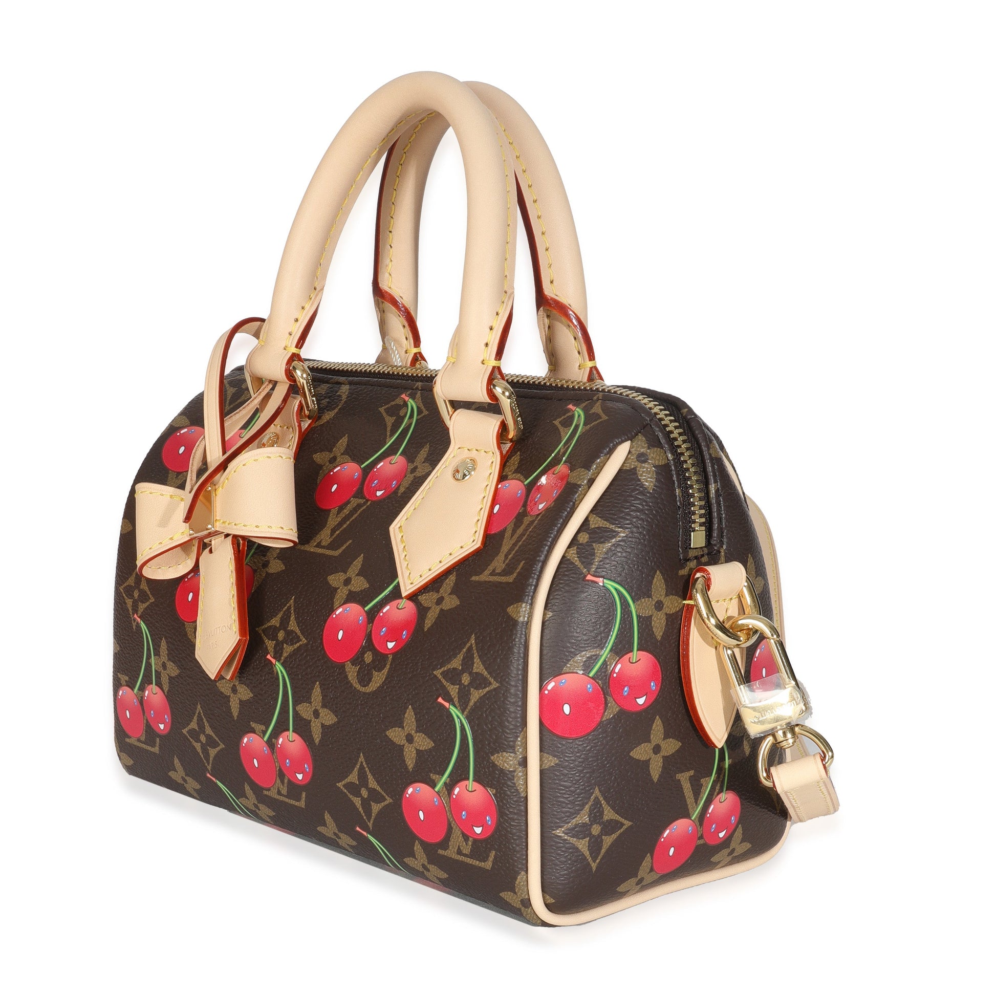 Louis Vuitton x TM Cerises Speedy Bandouliere Monogram Canvas Handbag