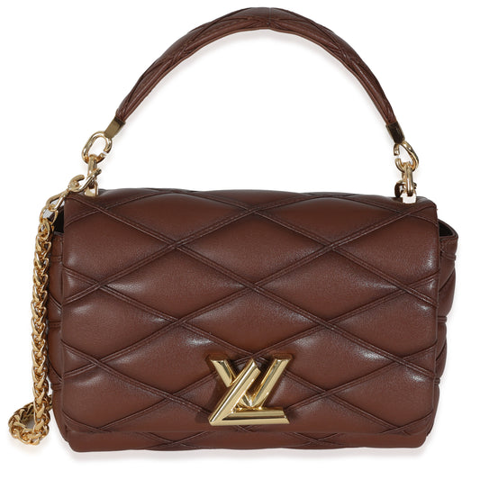 Louis Vuitton Malletage GO-14 MM Lambskin Tan Top Handle Handbag