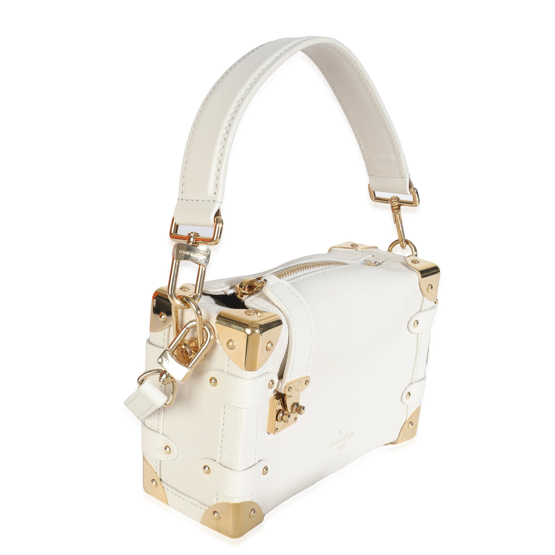 Louis Vuitton Chalk Grained Side Trunk PM Calfskin Handbag