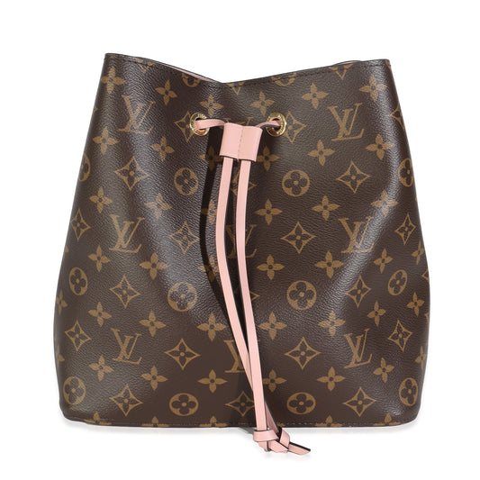 Louis Vuitton Rose Poudre Damier Ebene Neonoe Canvas Handbag Neonoe Mm
