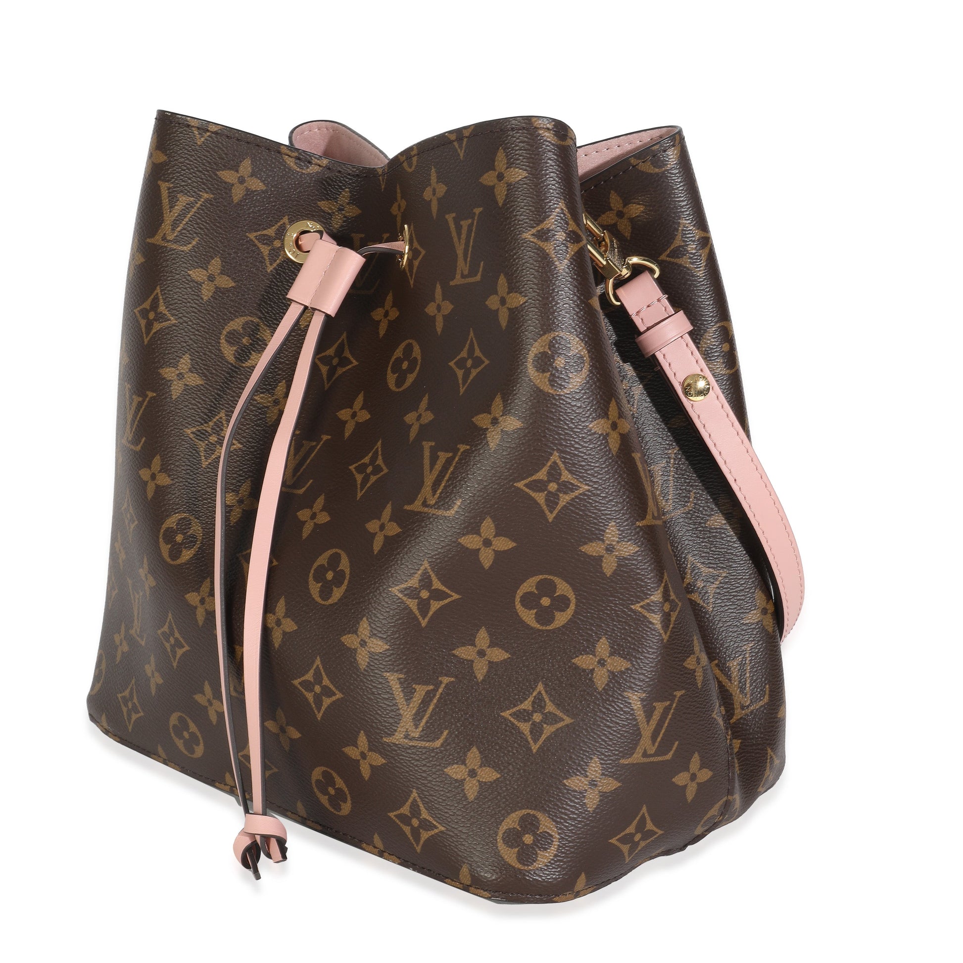 Louis Vuitton Rose Poudre Damier Ebene Neonoe Canvas Handbag Neonoe Mm