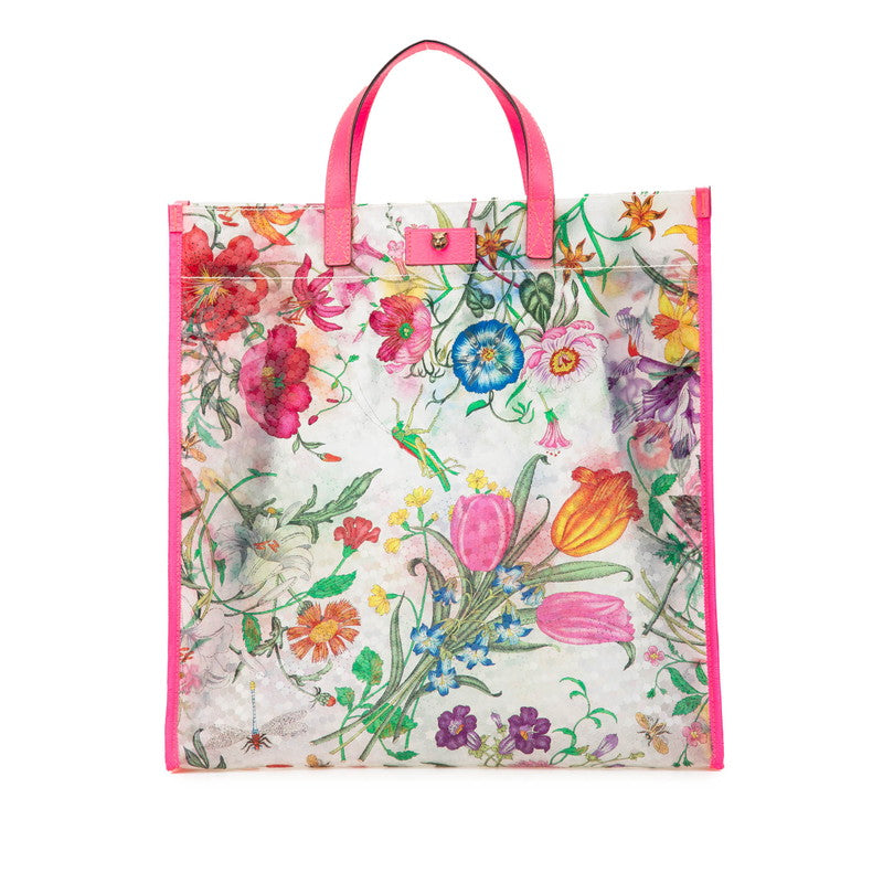 Gucci Flora Textured Handbag Leather Travel Bag