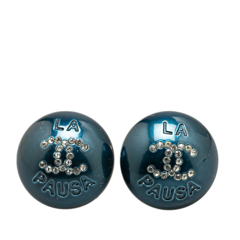 Chanel Gold-plated LA PAUSA Coco Mark Round Earrings Jewelry