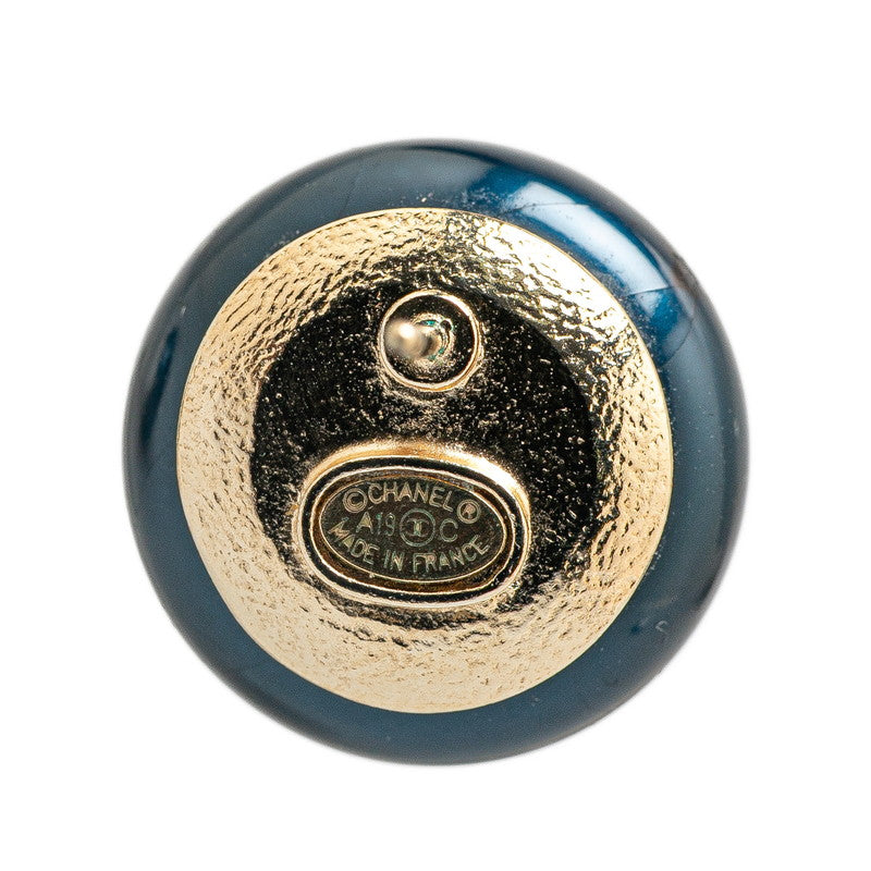 Chanel Gold-plated LA PAUSA Coco Mark Round Earrings Jewelry