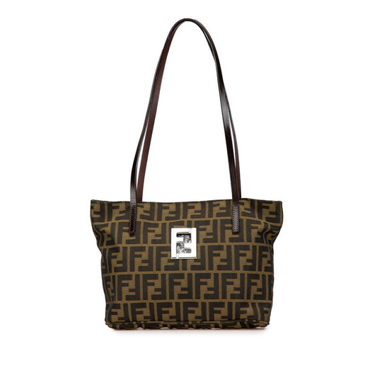 Fendi Zucca Tote Bag Leather Nylon